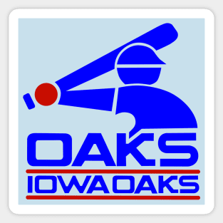 Defunct Iowa Oaks Baseball 1981 Sticker